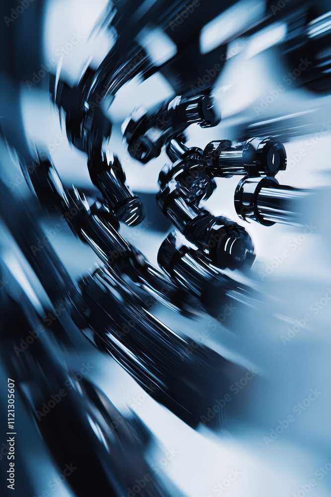 Poster dynamic blue and black abstract technology background with motion blur effect
