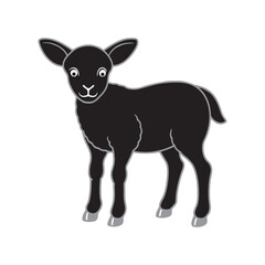 Sheep silhouette isolated on a white background. Vector illustration