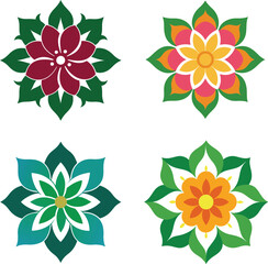  Flower Patten design vector illustration