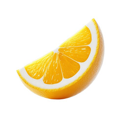3D Render of a Lemon with Slice Isolated on Transparent Background