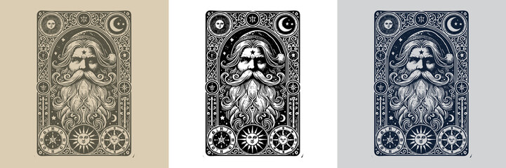 hand-drawn dwarf playing card tattoo design