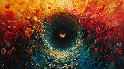 A grand, mysterious cosmic whirlpool with bright colors.,majestic astronomical image of galaxy universe space beautiful like magic in dream