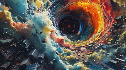 A grand, mysterious cosmic whirlpool with bright colors.,majestic astronomical image of galaxy universe space beautiful like magic in dream