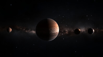 four planets in a cosmic dance