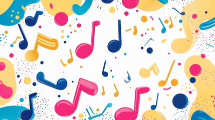 golden music notes bright joyful banner for party events