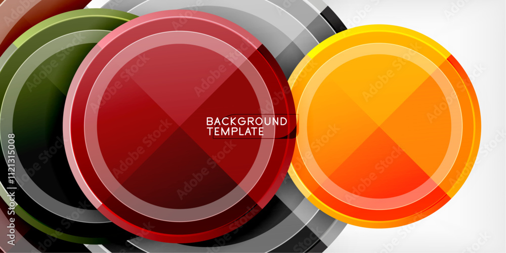 Aufkleber minimal geometric abstract background. circle triangle design