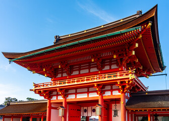 Main gate of Fushimi Inari Taisha shrine in Kyoto, Japan