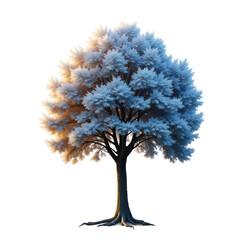 Fototapeta premium Big isolated tree changing seasons from summer to winter