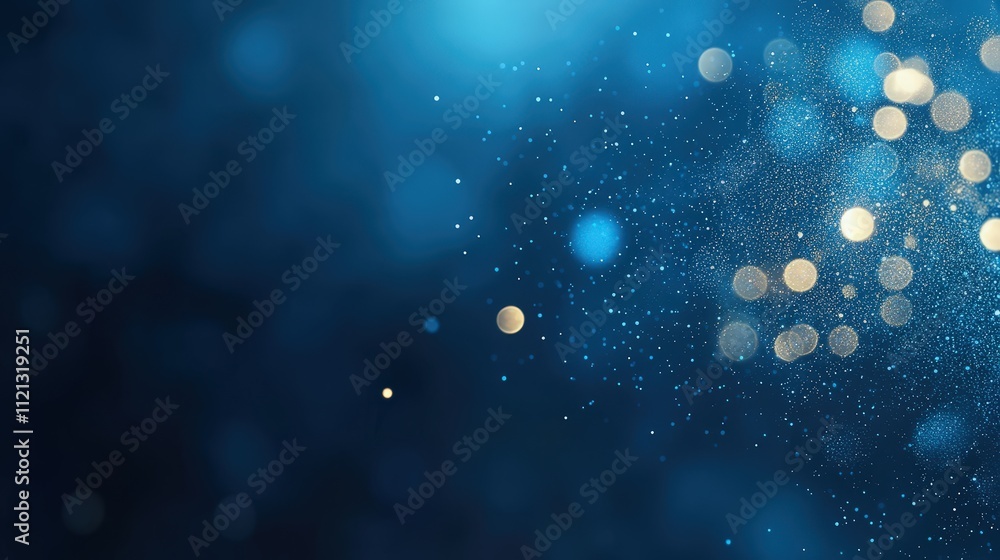Aufkleber abstract composition of glowing dots and lines illuminating a dark blue background with subtle light