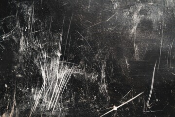 Scratched Black Surface with White Marks