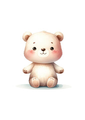 Obraz premium Front view cartoon bear in digital art