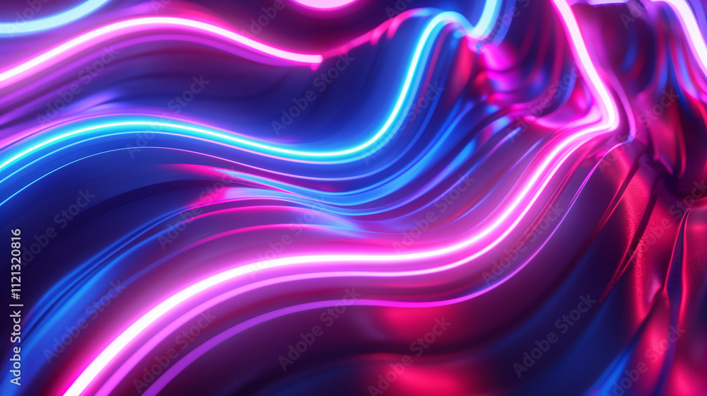 Poster black abstract background with colorful shining lines