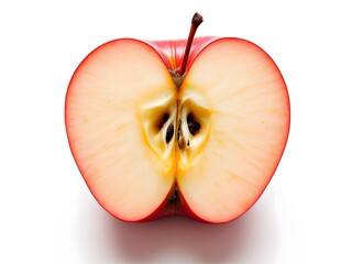 "Cross-Section of a Red Apple  with white background"