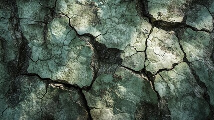 Obraz premium Cracked earth texture, natural cracked patterns, green and brown art