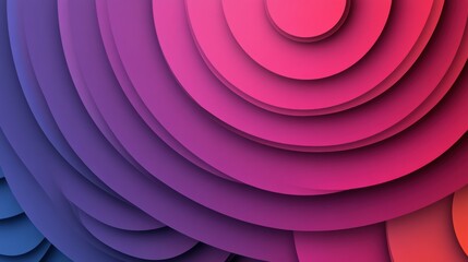 Abstract patterns of concentric circles, each layer in a different color gradient