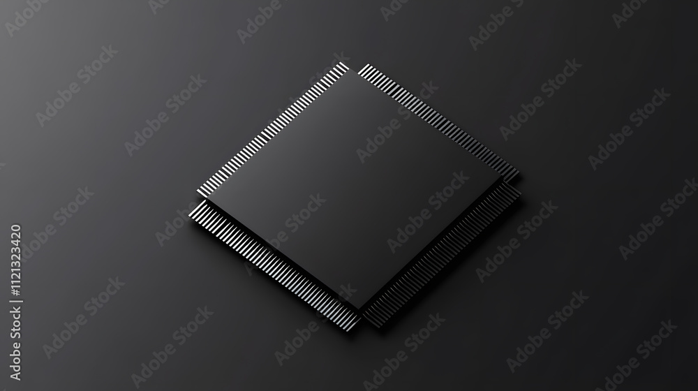 Poster black and white cpu - sleek and minimalistic design of a central processing unit in monochrome