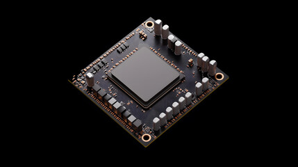 Black and White CPU - Sleek and Minimalistic Design of a Central Processing Unit in Monochrome