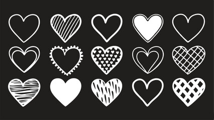 Contrast Heart Patterns in Black and White Theme