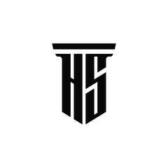 HS monogram logo design letter text name symbol monochrome logotype alphabet character simple logo