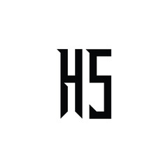 HS monogram logo design letter text name symbol monochrome logotype alphabet character simple logo