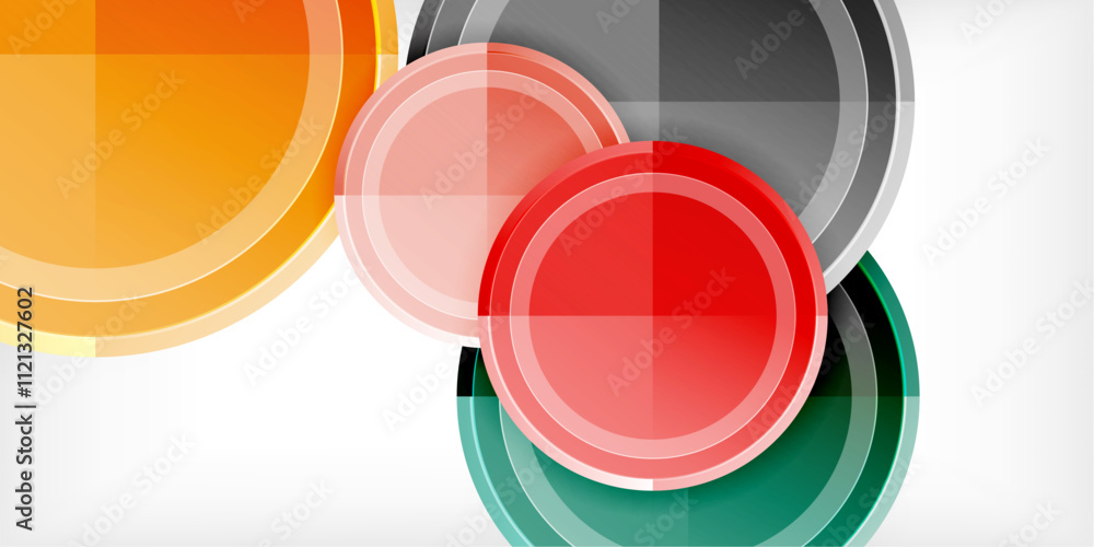 Poster geometric design abstract background - circles