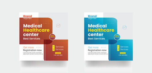 Clinic Healthcare social media post banner Instagram post promotion banner flyer template