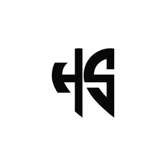 Obraz premium HS monogram logo design letter text name symbol monochrome logotype alphabet character simple logo