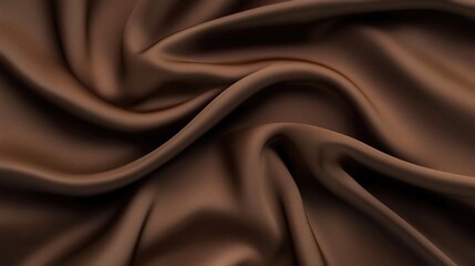 Fototapeta premium Dark brown fabric showcases smooth textures and elegant folds, evoking a sense of comfort and sophistication in a serene ambiance