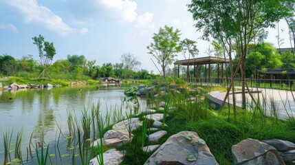 Serene Pond Landscape