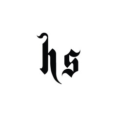 HS monogram logo design letter text name symbol monochrome logotype alphabet character simple logo
