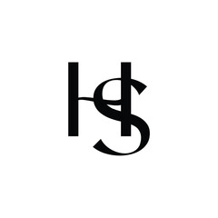 HS monogram logo design letter text name symbol monochrome logotype alphabet character simple logo