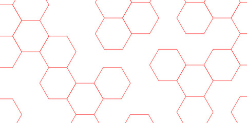 abstract geometric red texture background red hexagon 3D background texture. 3d rendering illustration. Clear pattern abstract background hexagon .Futuristic abstract banner.	
