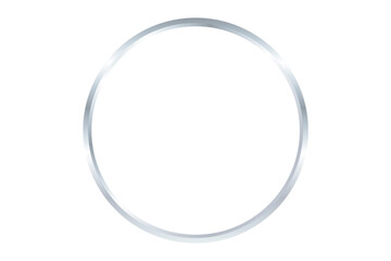 Silver circle frame border isolated on transparent background. Gold circular frame, Luxury round border PNG, Cutout, 3D element for design and decoration