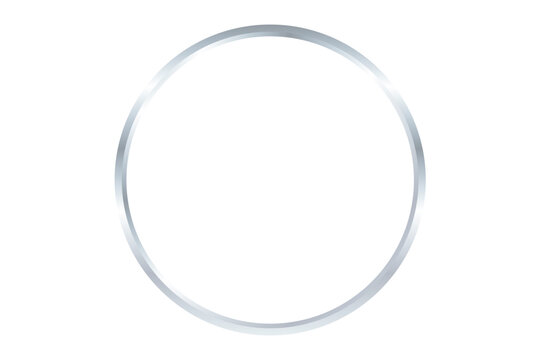 Silver circle frame border isolated on transparent background. Gold circular frame, Luxury round border PNG, Cutout, 3D element for design and decoration