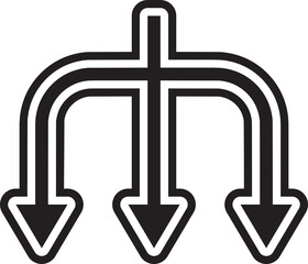 Junction Arrow Glyph Icon
