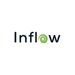 typography inflow design logo template, inflow word mark symbol