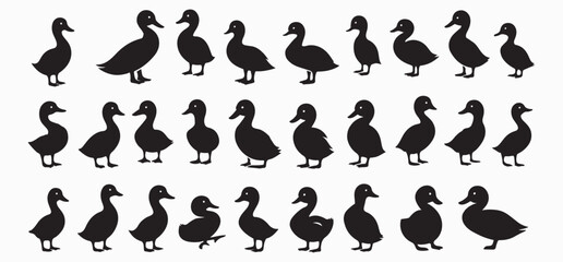   Cute Silhouettes of Ducks Collection