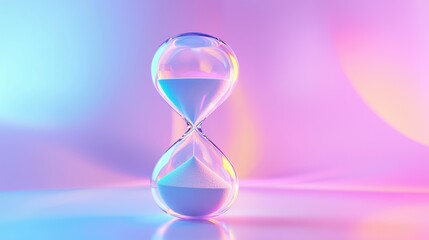 Time management concept hourglass abstract art soft lighting minimalist view creative design
