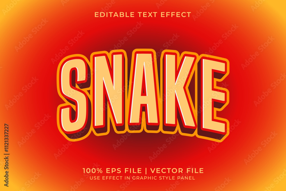 Aufkleber 3d editable vector text effect for lunar new year with yellow and red colors
