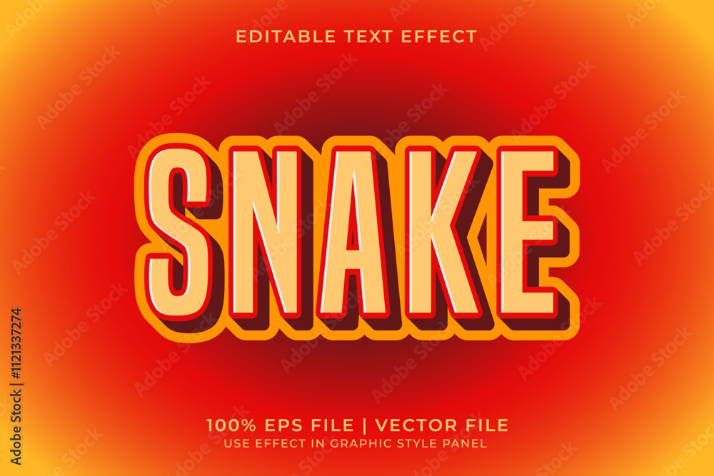 Aufkleber 3d editable vector text effect for lunar new year with yellow and red colors