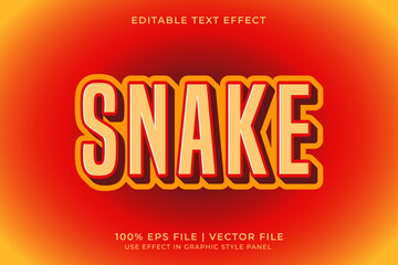 3D editable vector Text Effect for Lunar New Year with Yellow and Red colors