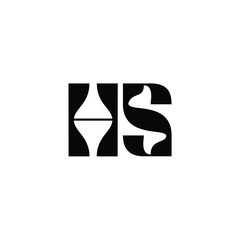 HS monogram logo design letter text name symbol monochrome logotype alphabet character simple logo