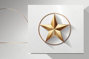 A modern sleek and sophisticated gold star logo
