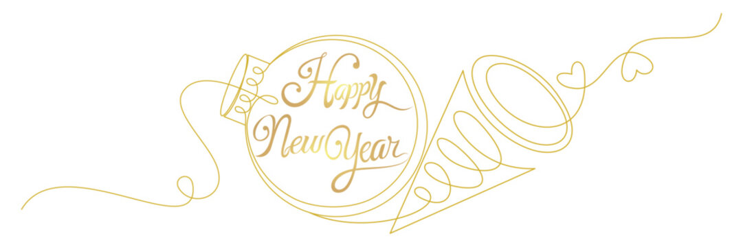 gold happy new year design on white clip art preview