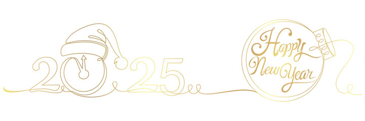 new year 2025 line art style