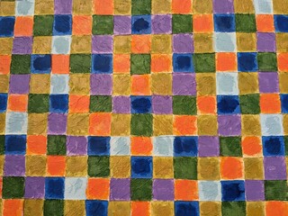  A vibrant collection of colorful square patterns, reflecting geometric artistry and creative inspiration for modern design and decor