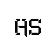 HS monogram logo design letter text name symbol monochrome logotype alphabet character simple logo