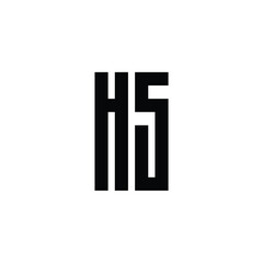 Obraz premium HS monogram logo design letter text name symbol monochrome logotype alphabet character simple logo