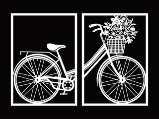 A bicycle with a basket of flowers