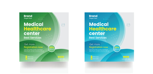 Hospital social media post Instagram post banner hospital clinic promotion banner flyer template design